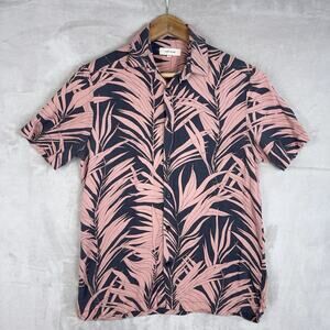 River Island Short Sleeve Shirt Viscose Men's Shirt XS Floral Tropical Hawaiian